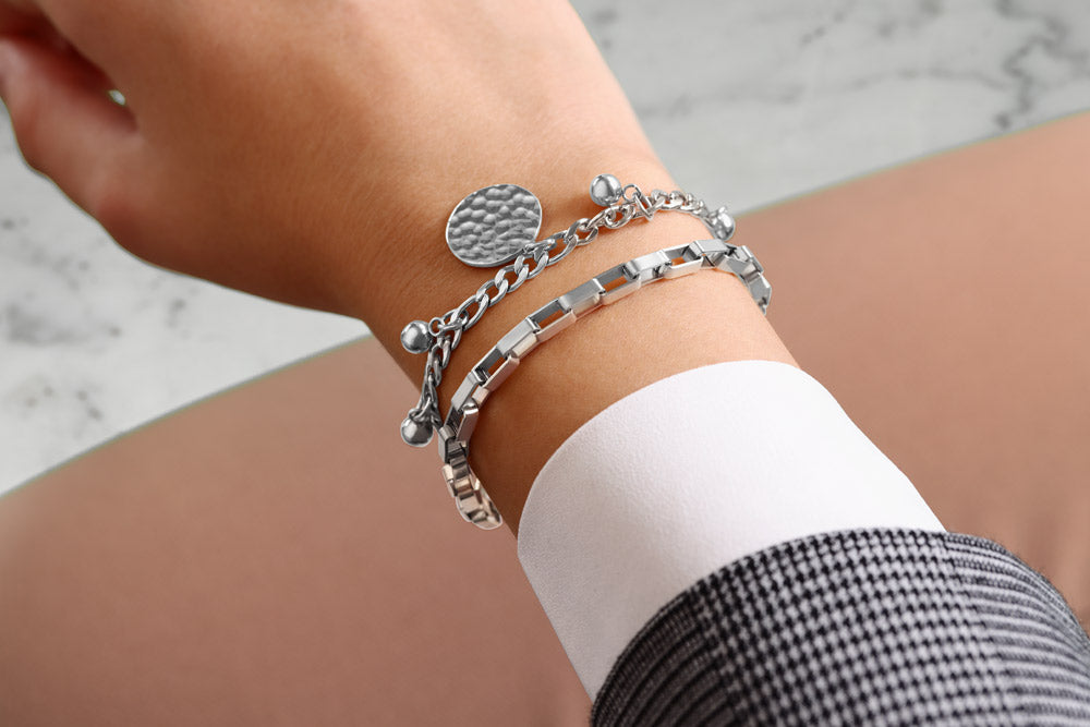 Furore FJ2319 Silverplated Stainless steel bracelet