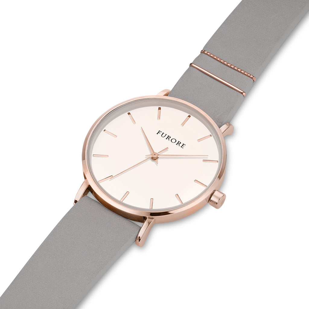 Furore FS 1803 Leather strap Grey - 18mm