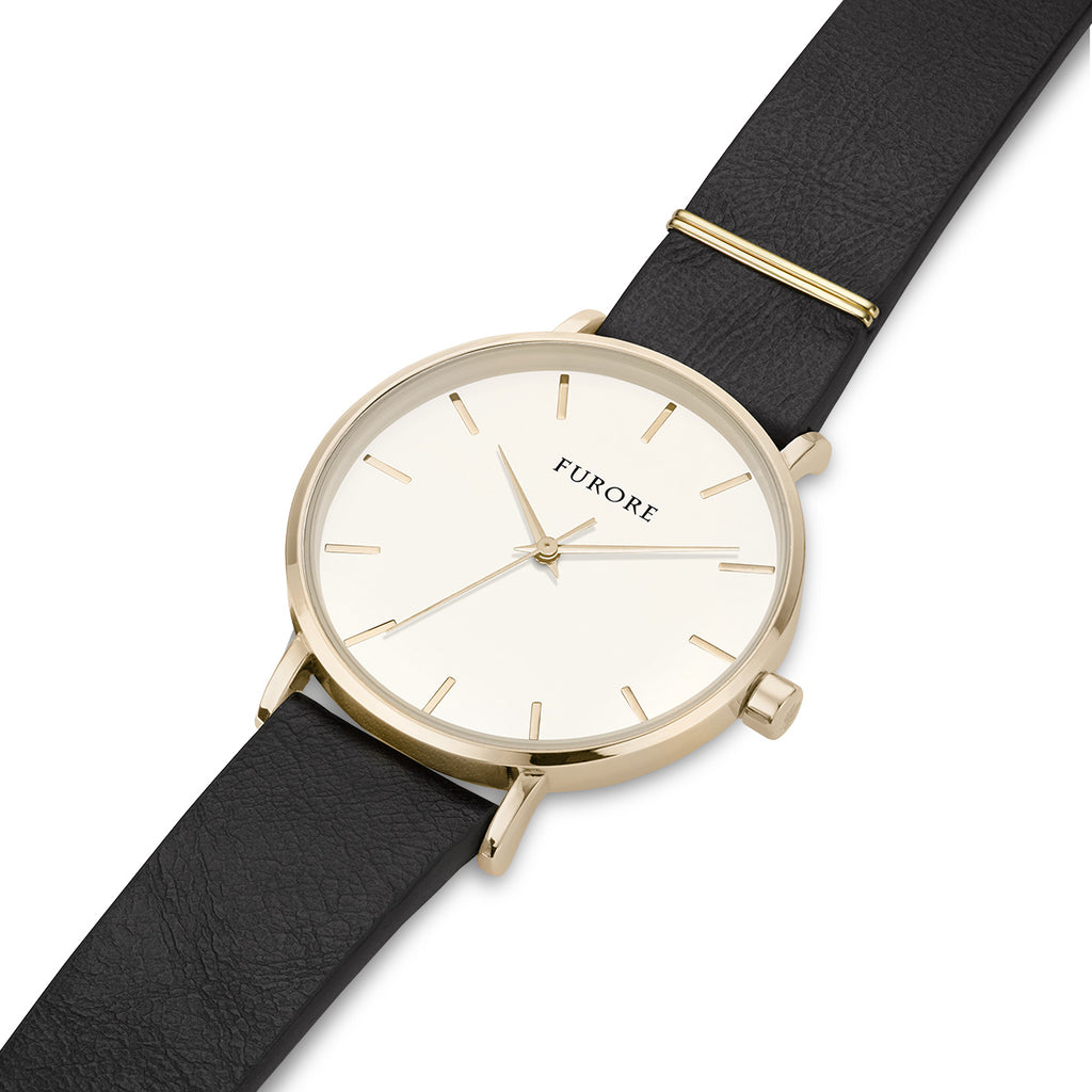 Furore FS 1805 Leather strap Black - 18mm