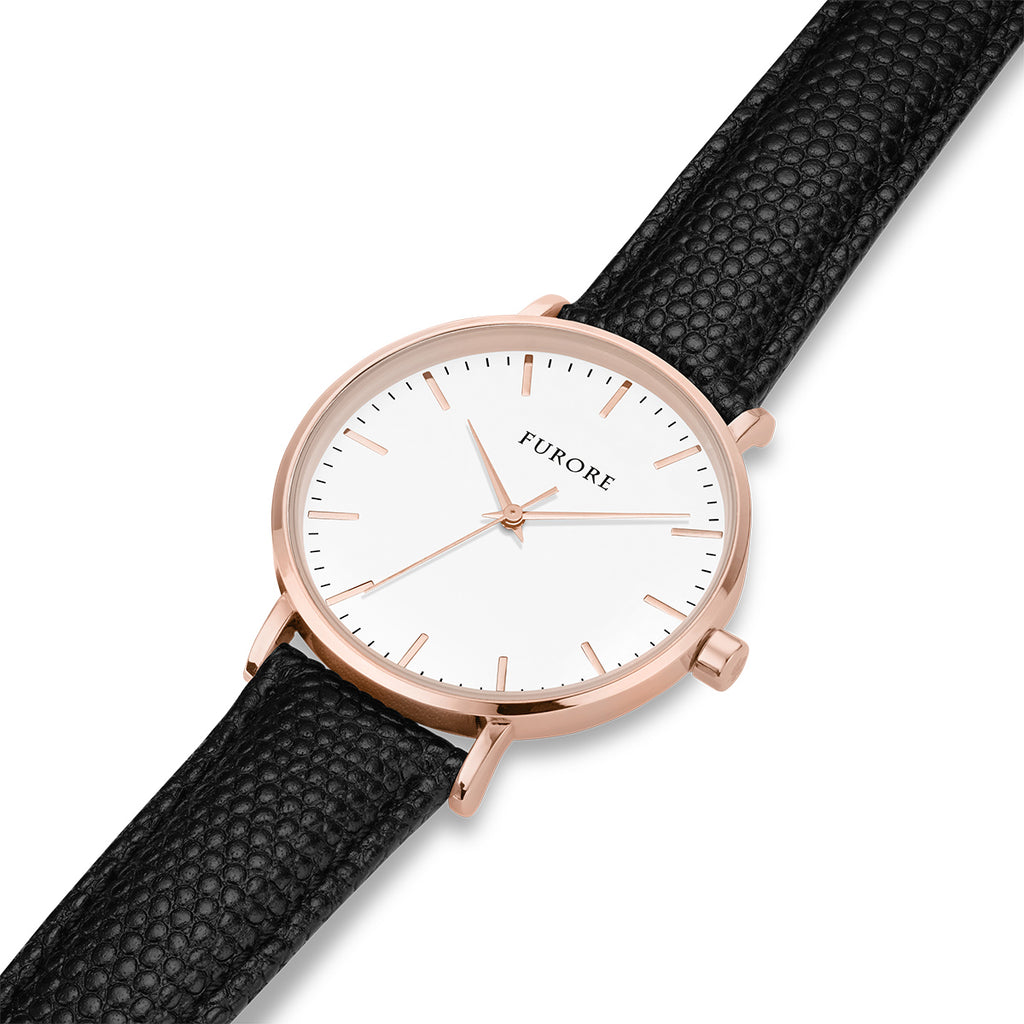 Furore FS 1813 Leather strap Black - 18mm