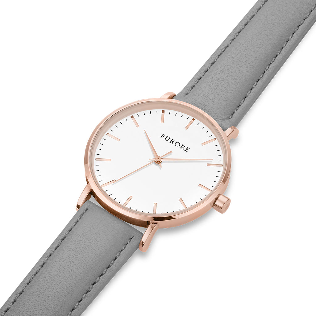 Furore FS 1814 Leather strap Grey - 18mm