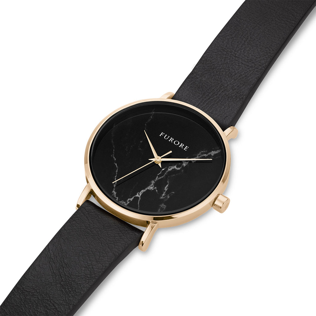 Furore FS 1808 Leather strap Black - 18mm