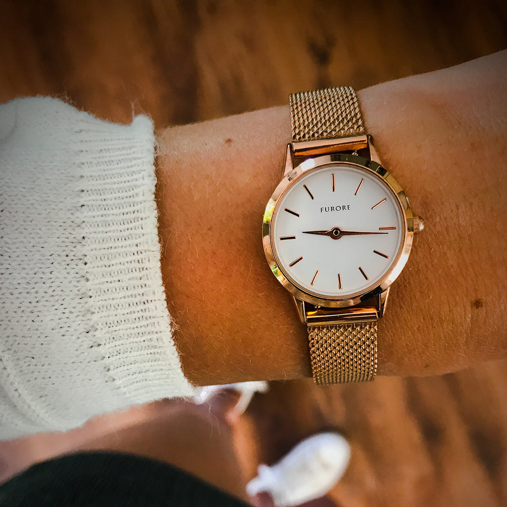 Furore FS 1202 Mesh strap rosegoldplated - 12mm