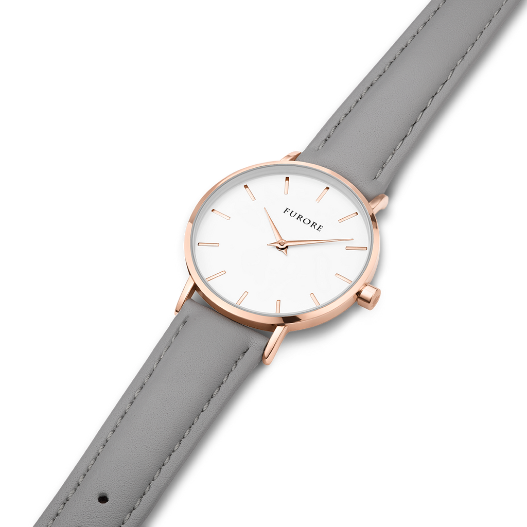 Furore FS 1604 Leather strap Grey - 16mm