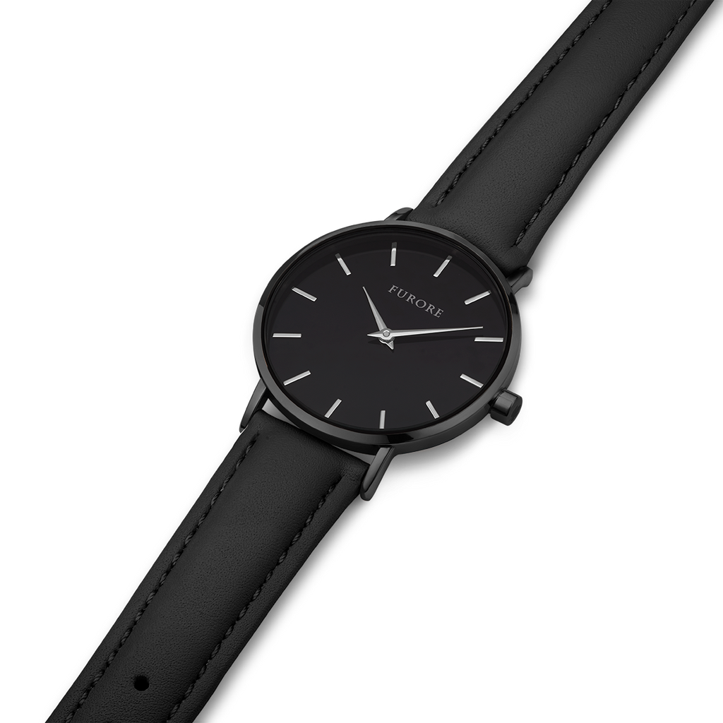 Furore FS 1606 Leather strap Black - 16mm