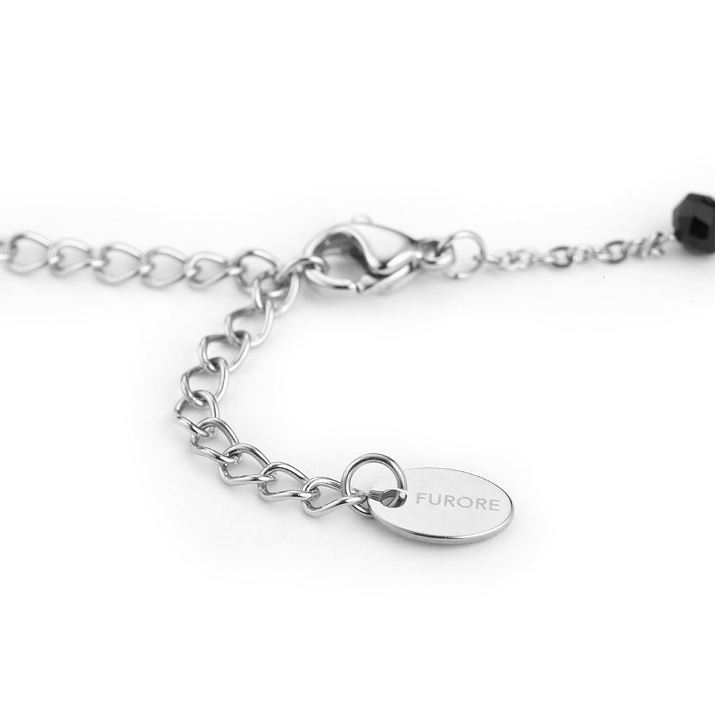 Furore FJ 2307 Stainless steel bracelet with black crystals