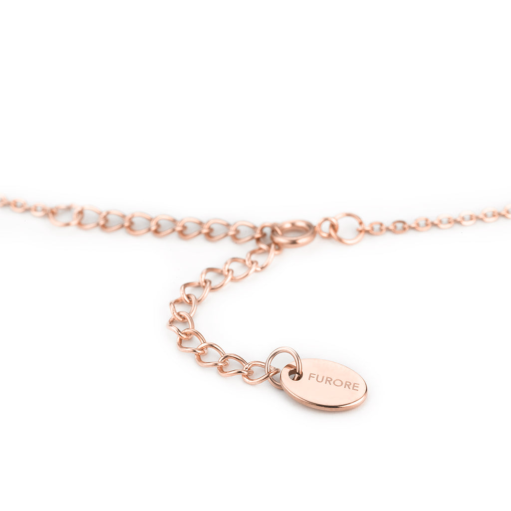 Furore FJ 2312 Rosegoldplated Stainless steel bracelet with dangling charms