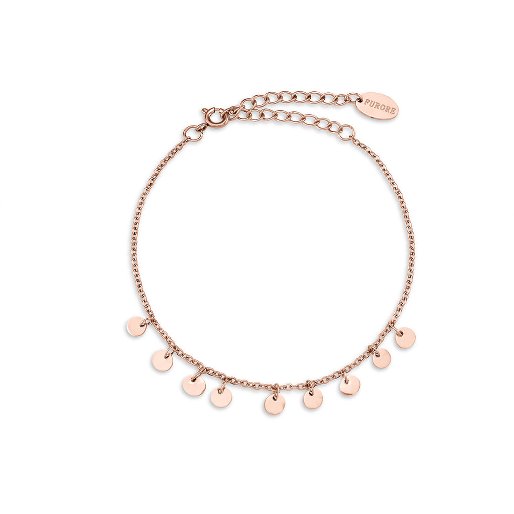 Furore FJ 2312 Rosegoldplated Stainless steel bracelet with dangling charms