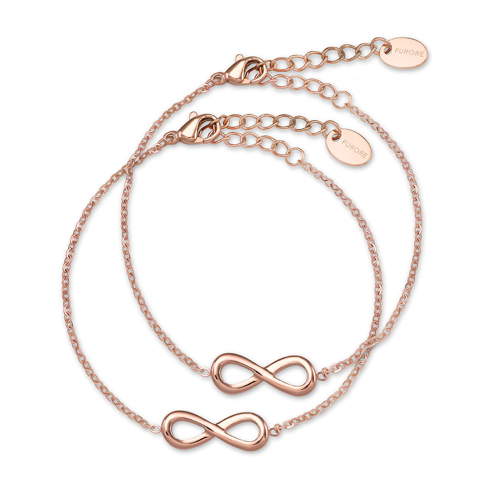 Furore FJ 2306 Rosegoldplated Stainless steel mother & daugther Infinity bracelet set